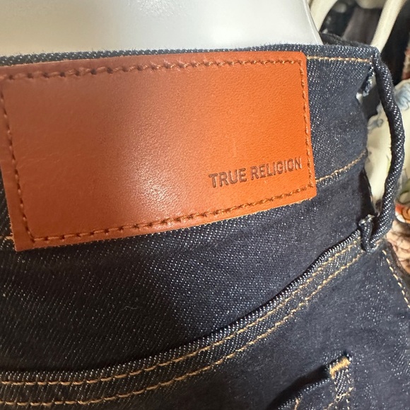 True Religion Denim Mini Skirt Dark Wash Y2K Western Style Pockets - Picture 3 of 5